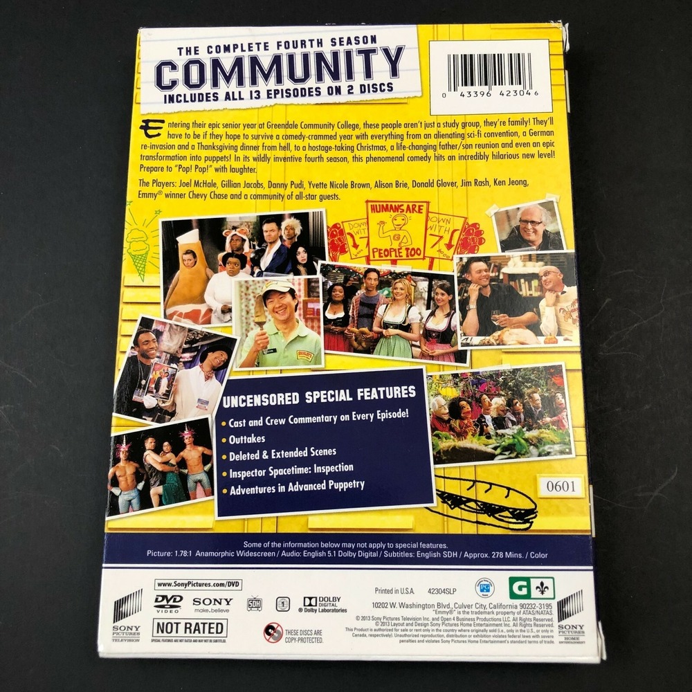 Community The Complete Fourth 4th Season 4 DVD 2-Disc Set Sony Pictures NR - Picture 5 of 5